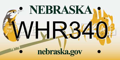 WHR340 Nebraska License Plate