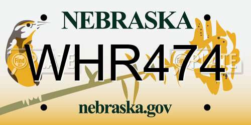 WHR474 Nebraska License Plate