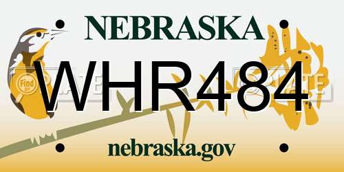 WHR484 Nebraska License Plate
