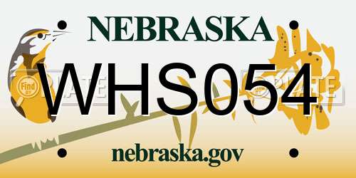 WHS054 Nebraska License Plate