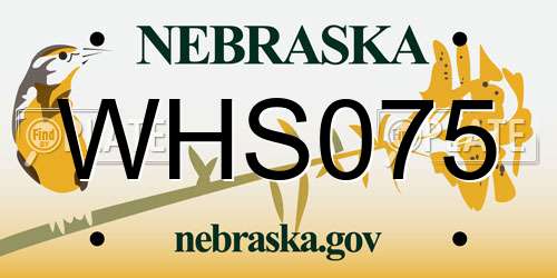WHS075 Nebraska License Plate