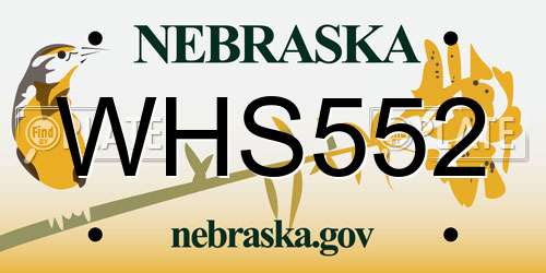 WHS552 Nebraska License Plate