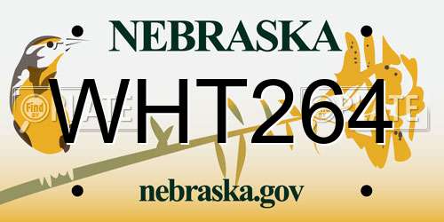 WHT264 Nebraska License Plate