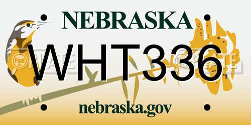 WHT336 Nebraska License Plate