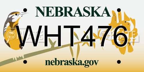 WHT476 Nebraska License Plate