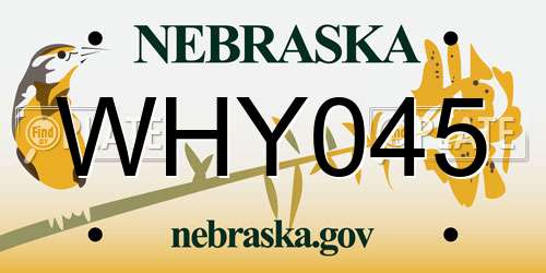 WHY045 Nebraska License Plate