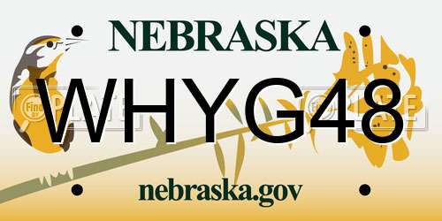 WHYG48 Nebraska License Plate