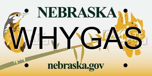 WHYGAS Nebraska License Plate