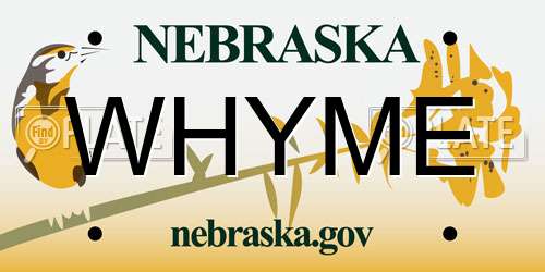 WHYME Nebraska License Plate