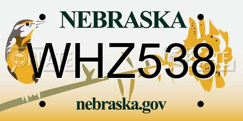 WHZ538 Nebraska License Plate
