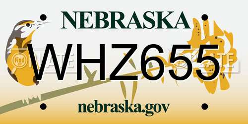 WHZ655 Nebraska License Plate
