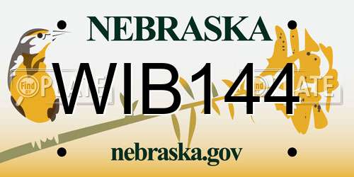 WIB144 Nebraska License Plate
