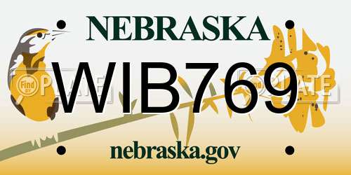 WIB769 Nebraska License Plate