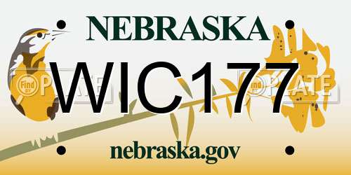 WIC177 Nebraska License Plate