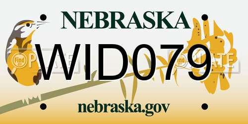 WID079 Nebraska License Plate