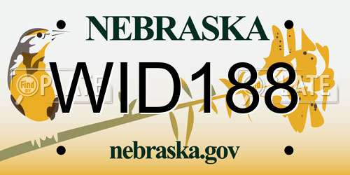 WID188 Nebraska License Plate
