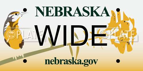 WIDE Nebraska License Plate