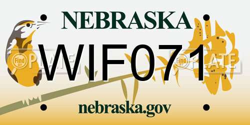 WIF071 Nebraska License Plate