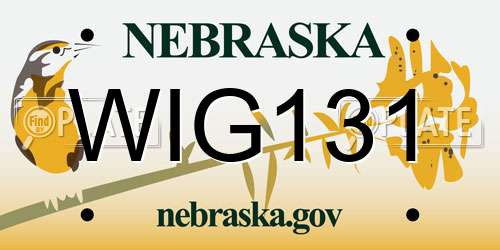 WIG131 Nebraska License Plate