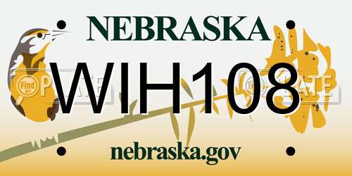 WIH108 Nebraska License Plate