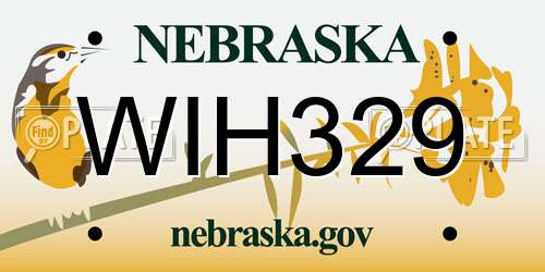 WIH329 Nebraska License Plate