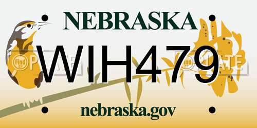 WIH479 Nebraska License Plate