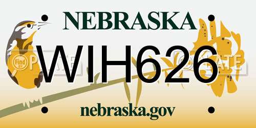 WIH626 Nebraska License Plate