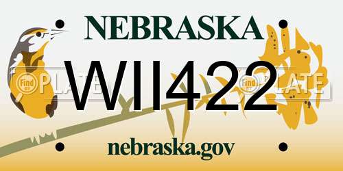 WII422 Nebraska License Plate