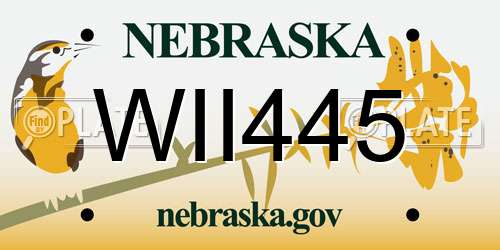 WII445 Nebraska License Plate