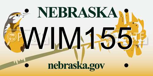 WIM155 Nebraska License Plate