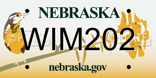 WIM202 Nebraska License Plate