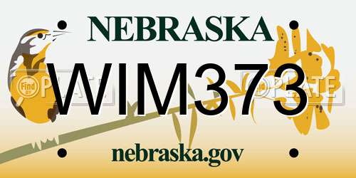 WIM373 Nebraska License Plate