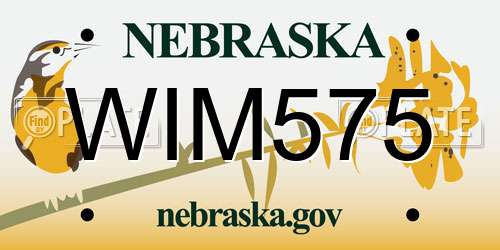 WIM575 Nebraska License Plate