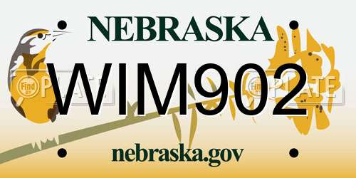 WIM902 Nebraska License Plate