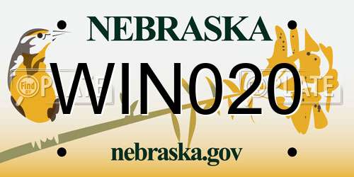 WIN020 Nebraska License Plate