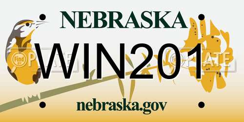 WIN201 Nebraska License Plate