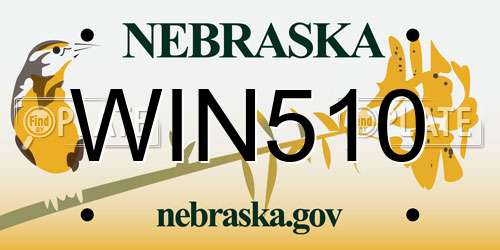 WIN510 Nebraska License Plate