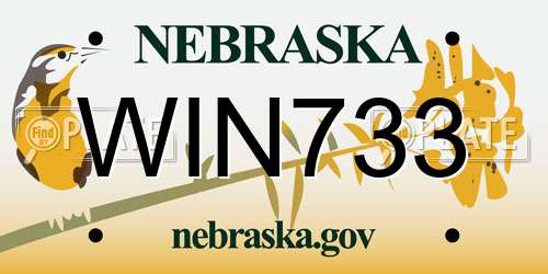 WIN733 Nebraska License Plate
