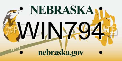 WIN794 Nebraska License Plate
