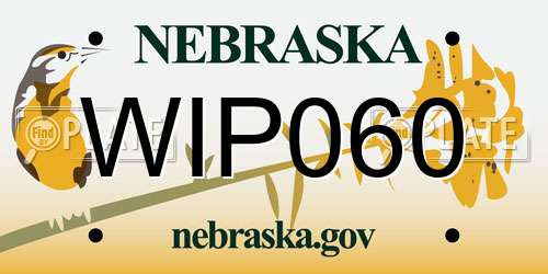 WIP060 Nebraska License Plate