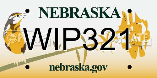 WIP321 Nebraska License Plate