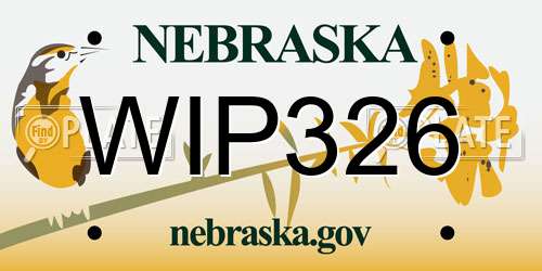 WIP326 Nebraska License Plate