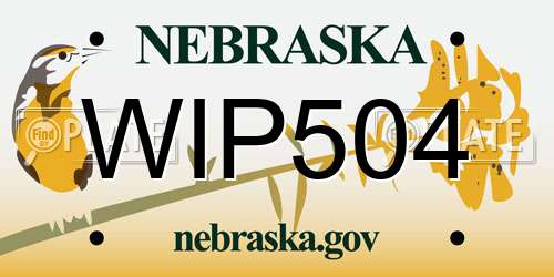 WIP504 Nebraska License Plate