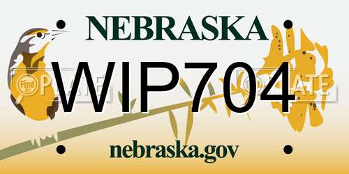 WIP704 Nebraska License Plate