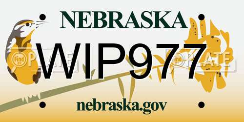 WIP977 Nebraska License Plate