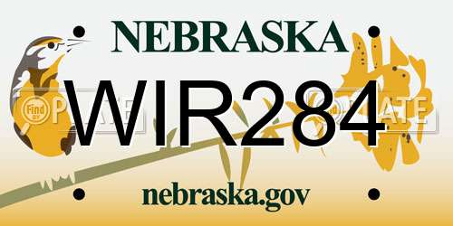 WIR284 Nebraska License Plate