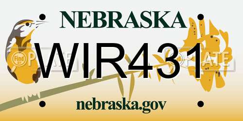 WIR431 Nebraska License Plate