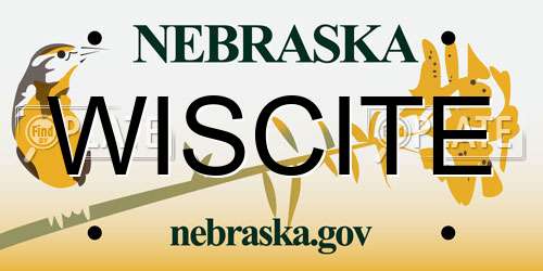 WISCITE Nebraska License Plate