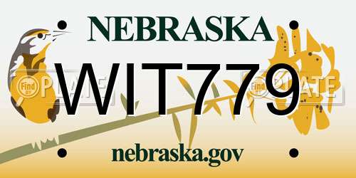 WIT779 Nebraska License Plate