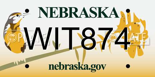 WIT874 Nebraska License Plate